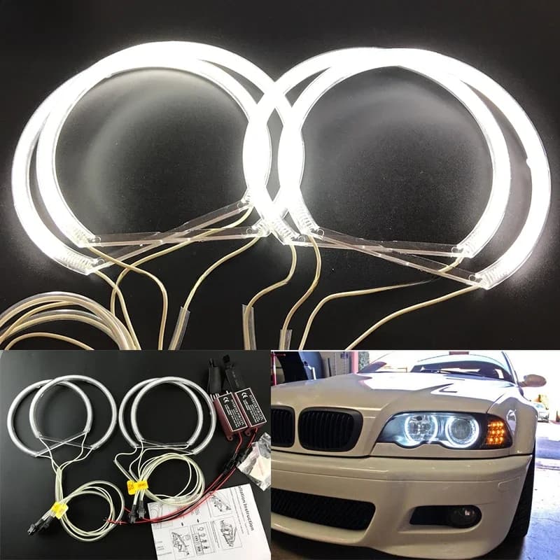 HochiTech CCFL Kit yeux d'ange anneau blanc chaud 131mm * 4 pour BMW E36 E38 E39 E46 (avec projecteur d'origine)