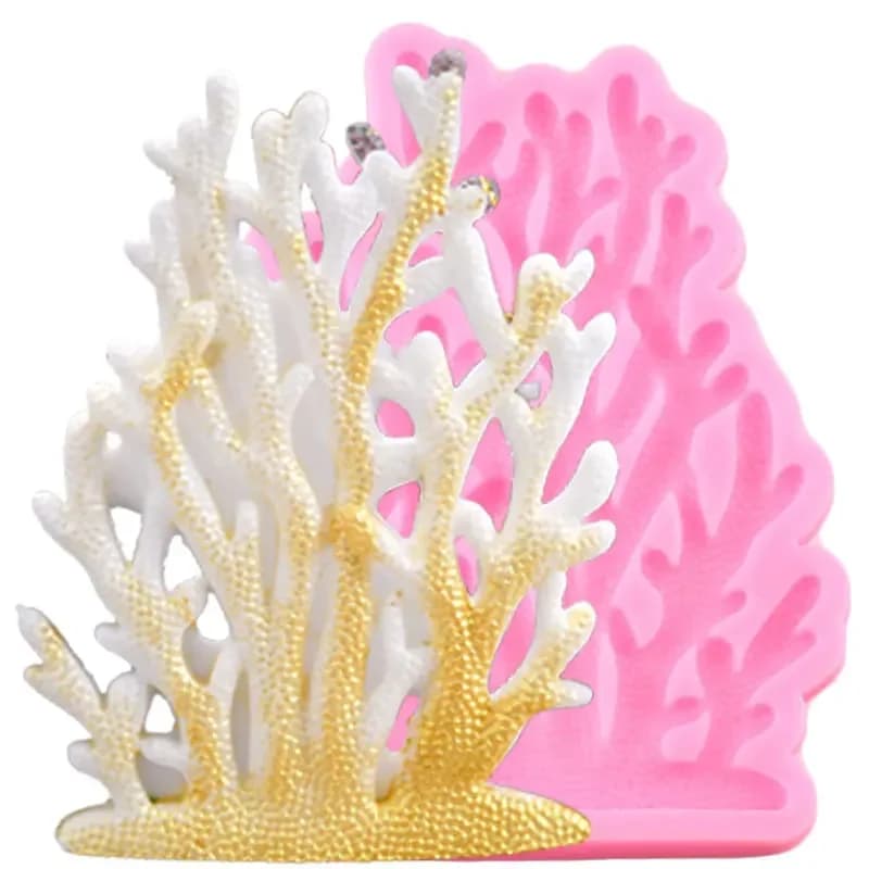 Moules 3D en Silicone de corail de mer, Sugarcraft, Fondant, outils de décoration de gâteaux, bricolage de fête, bonbons, argile polymère, chocolat, gomme