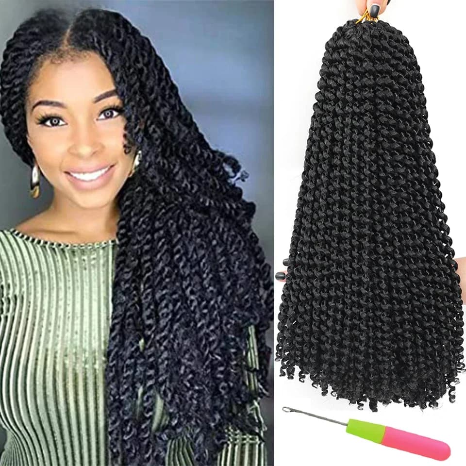 1-9 Packs Meches Passion Twist Crochet Cheveux 18 Pouces 22 Brins / Pack Passion Twist Tressage Cheveux Tresses Synthétiques Longs Cheveux Bohèmes