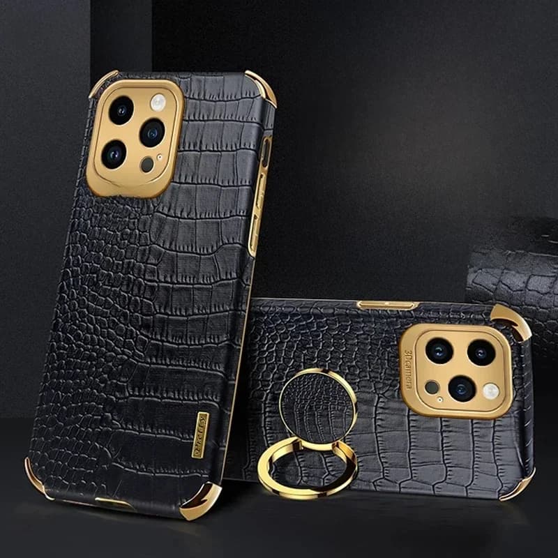 Pour iPhone16 Pro Zroteve Crocodile cuir anneau support couverture souple pour iPhone 16 15 14 13 12 11 Pro Max SE 2 3 iPhone15 Plus étui