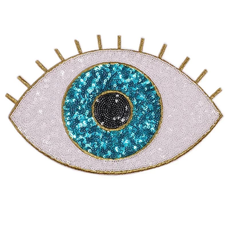 Patch pour les yeux pour femmes, bricolage, paillettes, cils, affaire avec It, patchs de motard pour vêtements, autocollants