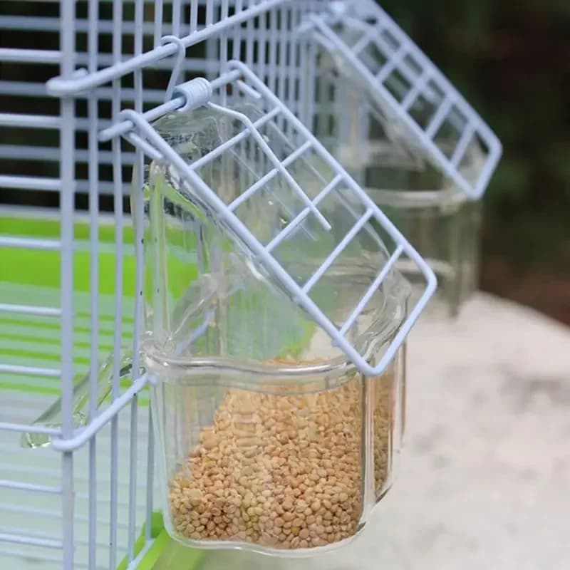 Bol en plastique Transparent pour perroquets et oiseaux, bol pour aliments, entreprise, boîte à abreuvoir, pour eau propre, accessoire pour perruches, canaries
