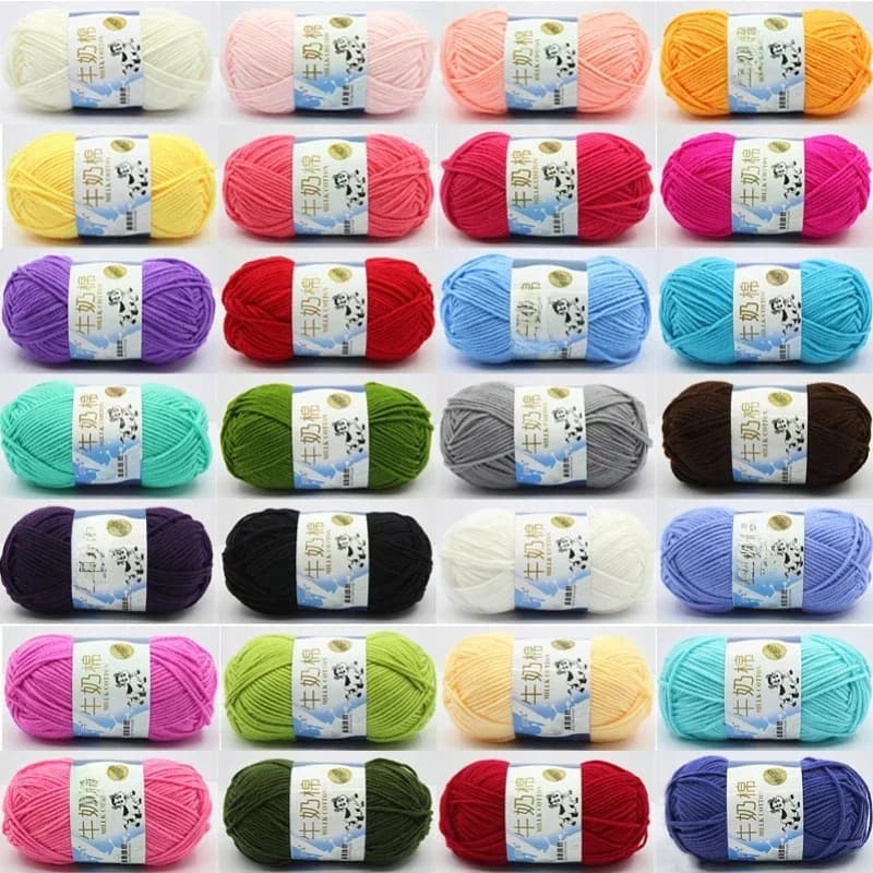 Fil de coton au lait 50 g/ensemble, fil à tricoter à la main de bonne qualité, fils de coton doux et chauds pour bricolage, laine pour bébé pour tricot à la main, fil au Crochet