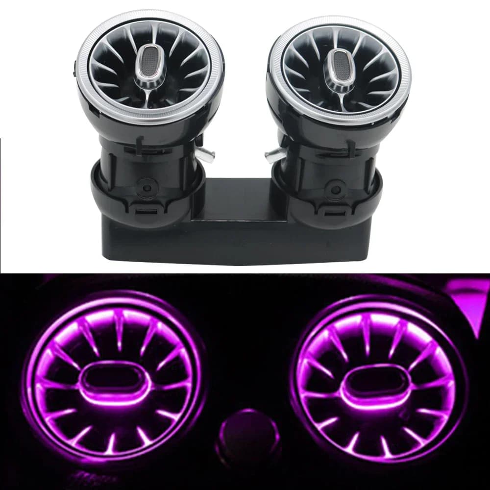 Ventilateurs LED arrière pour Mercedes Benz, buse de sortie de turbine de voiture, lumière ambiante, W205, W213, X253, W222, W463a, classe C GLC, 3/64 couleurs