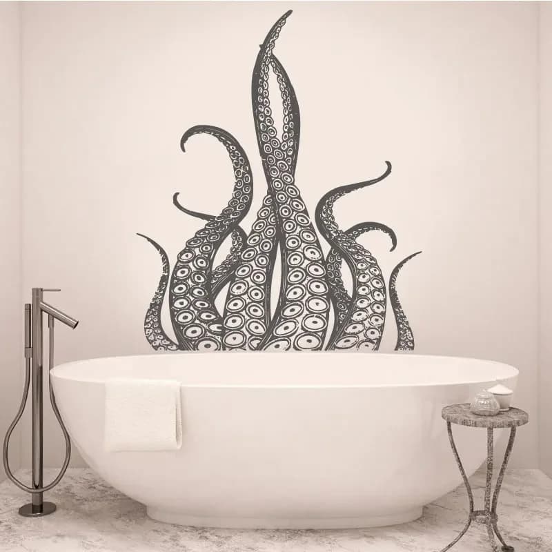 Kraken Octopus Tentacle Vinyl Wall Sticker, Nordic Crusu Myenson Monster, Home Bedroom, HODecoration, Door Decal, Mural, 23