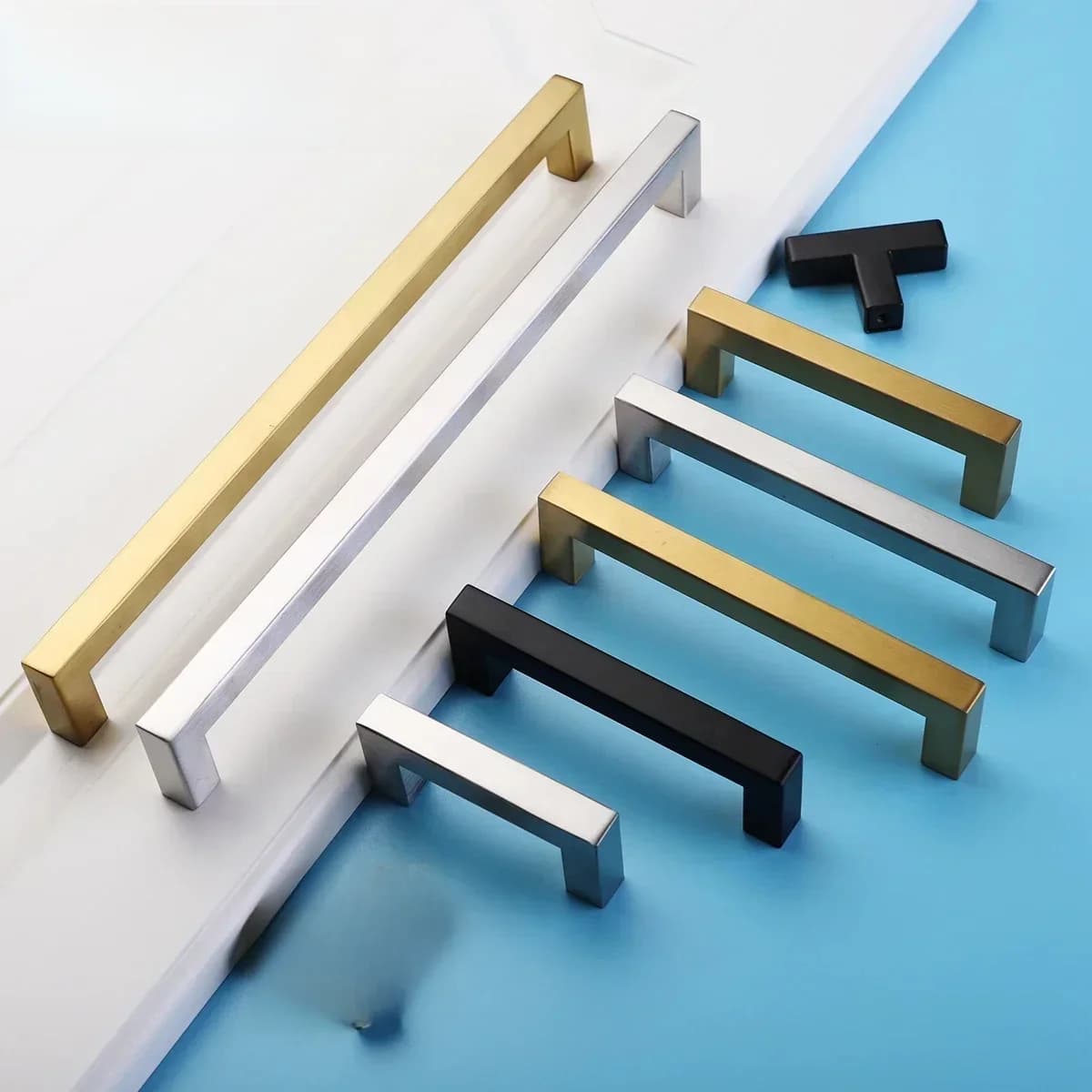 Apstelle 1-15 pouces poignée d'armoire en acier inoxydable pour armoires tiroirs coiffeuse cuisine Style euro meubles poignée d'armoire