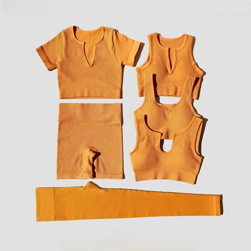 Ensemble de Yoga sans couture pour femmes, vêtements d'entraînement, soutien-gorge, pantalon de Sport, Leggings taille haute, short, combinaisons de Sport, 2/4/6 pièces