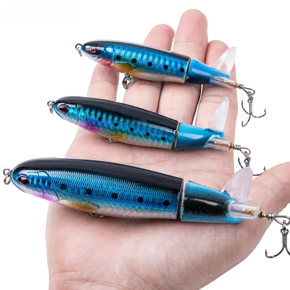 Goture – leurre Whopper Popper avec queue rotative, appât artificiel idéal pour la pêche en surface, au brochet, wobbler, 10/11/14cm