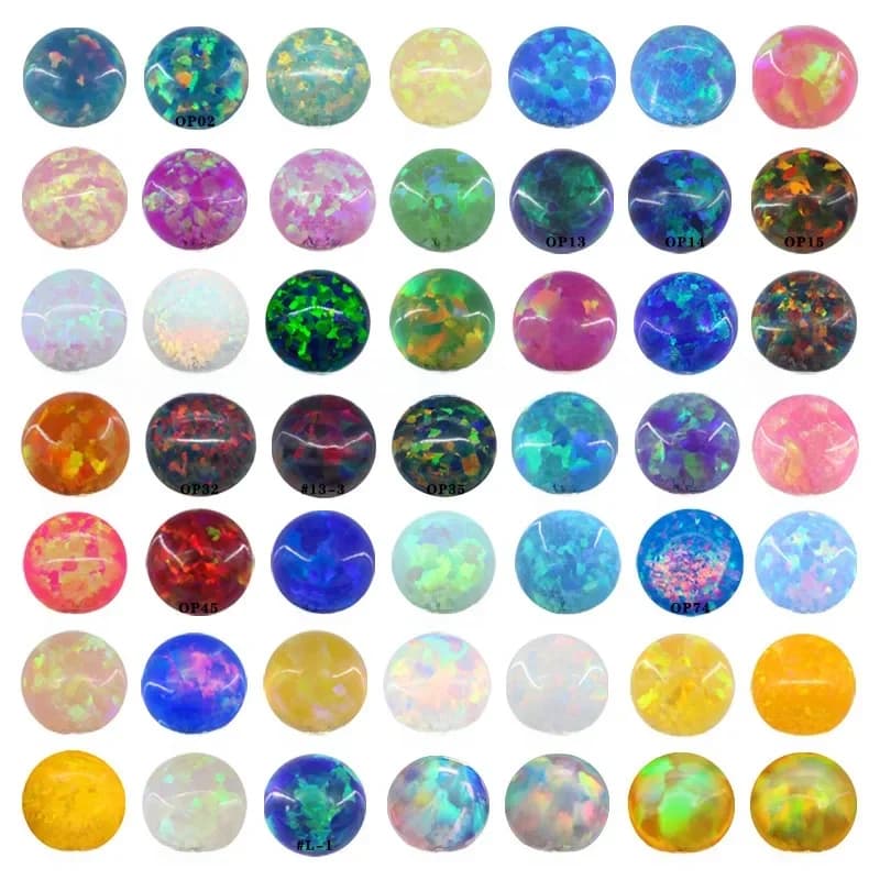 Cabochon rond en pierre d'opale de feu, pierre précieuse créée en laboratoire pour matiques, boucles d'oreilles, colliers de la présidence, bijoux personnalisés, 10mm