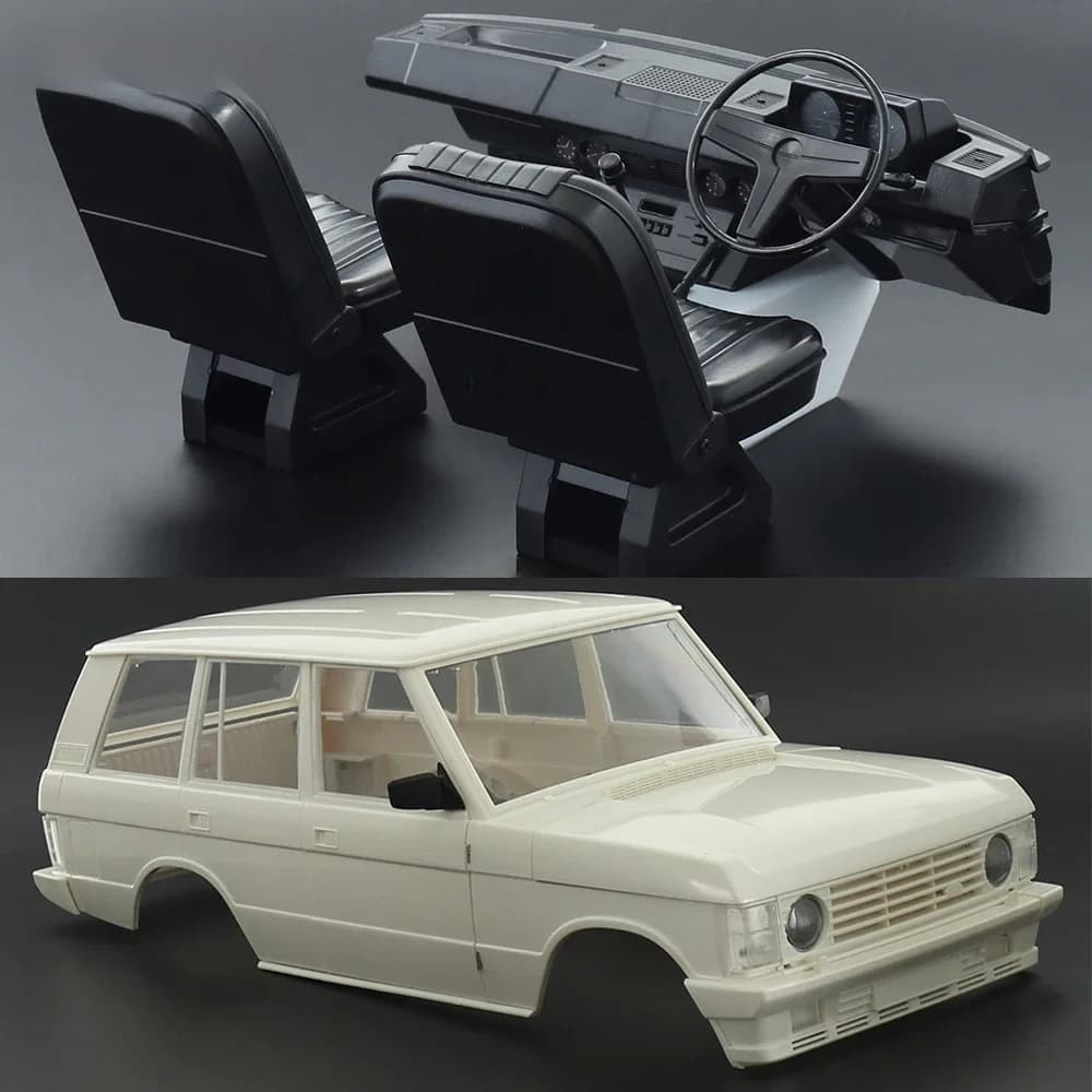 Ensemble de corps dur ABS, empattement de 313mm, siège de bureau pour instruments, intérieur pour chenille axiale 1/10 RC SCX10 TRX4 Range Rover 1970