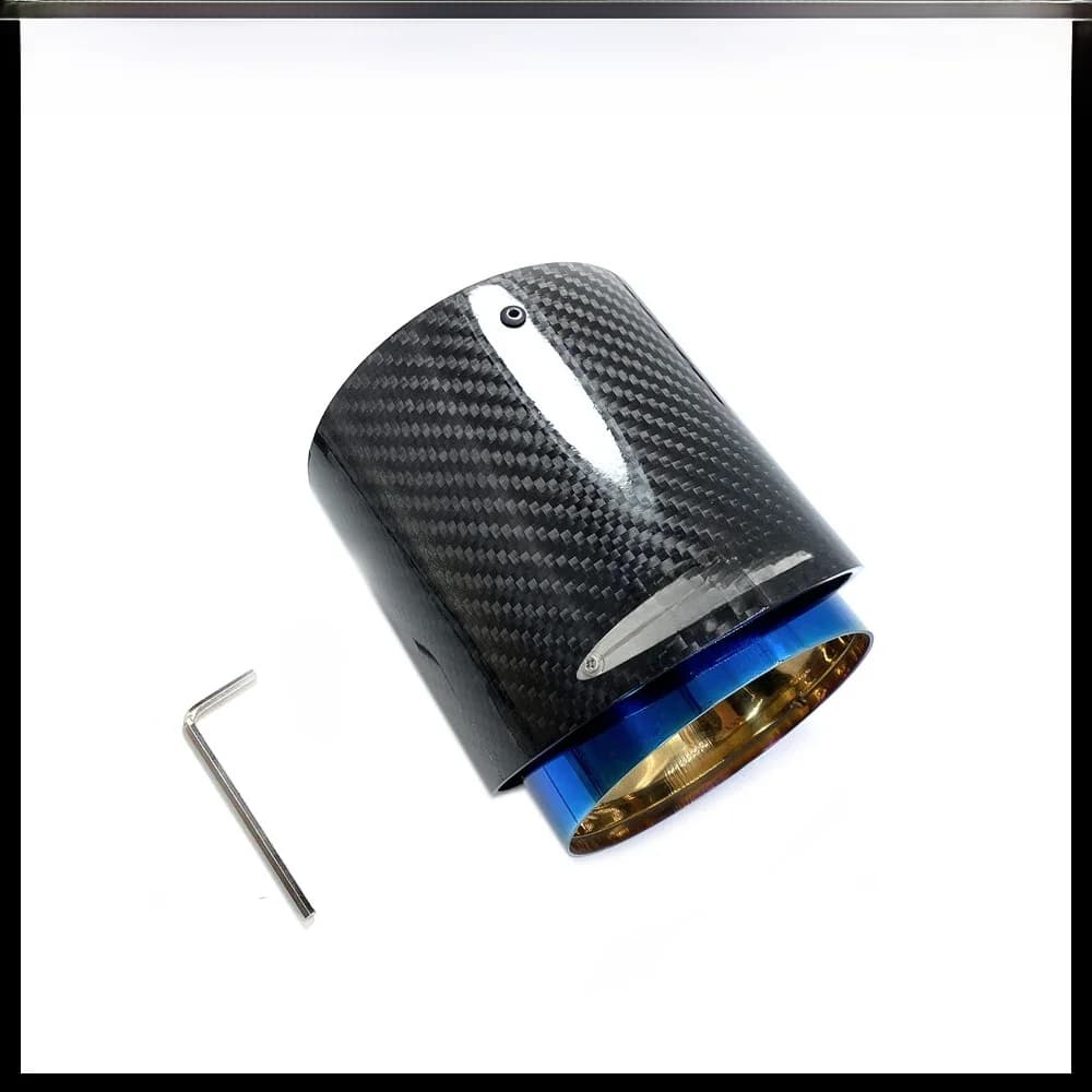 JCW-Embout de silencieux noir en fibre de carbone, tuyau bleu brûlé, adapté pour Mini Cooper R55, R56, R57, R58, R59, R60, R61, F54, F55, F56, F57, F60