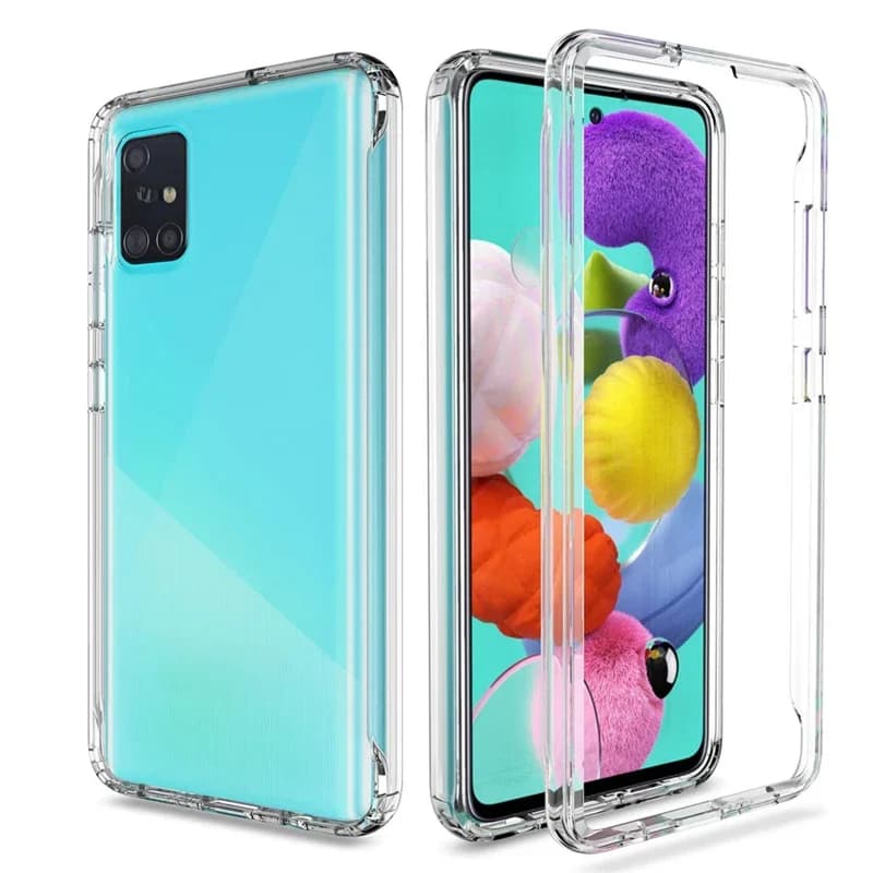 Coque de téléphone transparente avant et arrière, corps complet 360, pour Samsung Galaxy A21S A51 A71 A50 A70 A10 A20E S8 S9 S10 Plus S20 Ultra S20FE