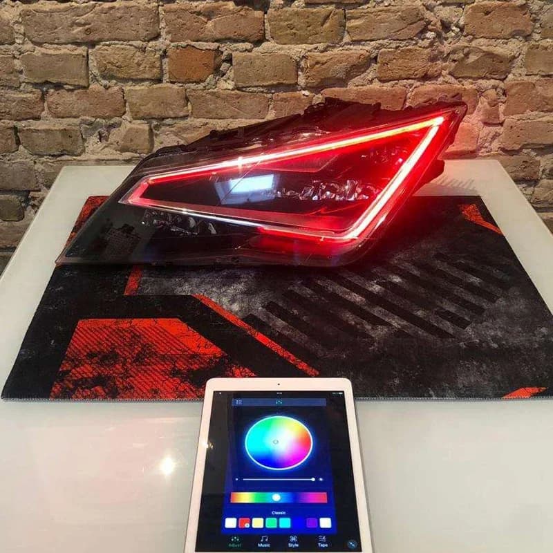 Icedriver pour SEAT Leon MK3 MK4 DRL RGB panneaux LED multicolores feux de jour rouge bleu RGBW ampoules d'éclairage Demon Eye