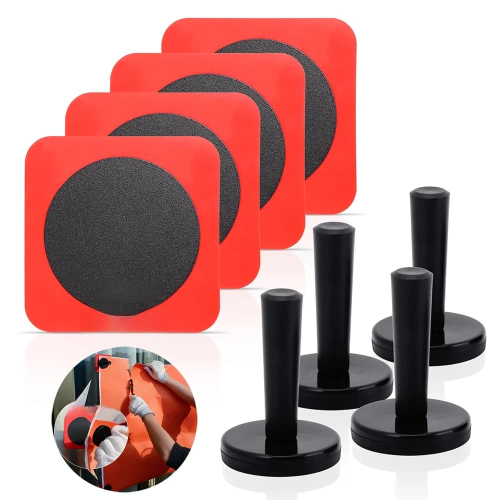 EHDIS 2/4/8 pièces Film de Fiber de carbone support magnétique outils feuille adsorbée en métal de Silicone pour la fixation de décalcomanies d'enveloppe de vinyle accessoires de voiture