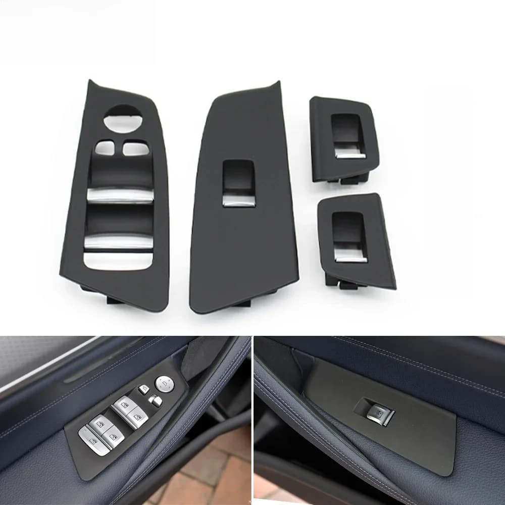 LHD – revêtement d'habillage de panneau de bouton de commutation de lève-vitre de porte avant et arrière de voiture, pour BMW série 5 G30 G31 F90 525i 530i 540i