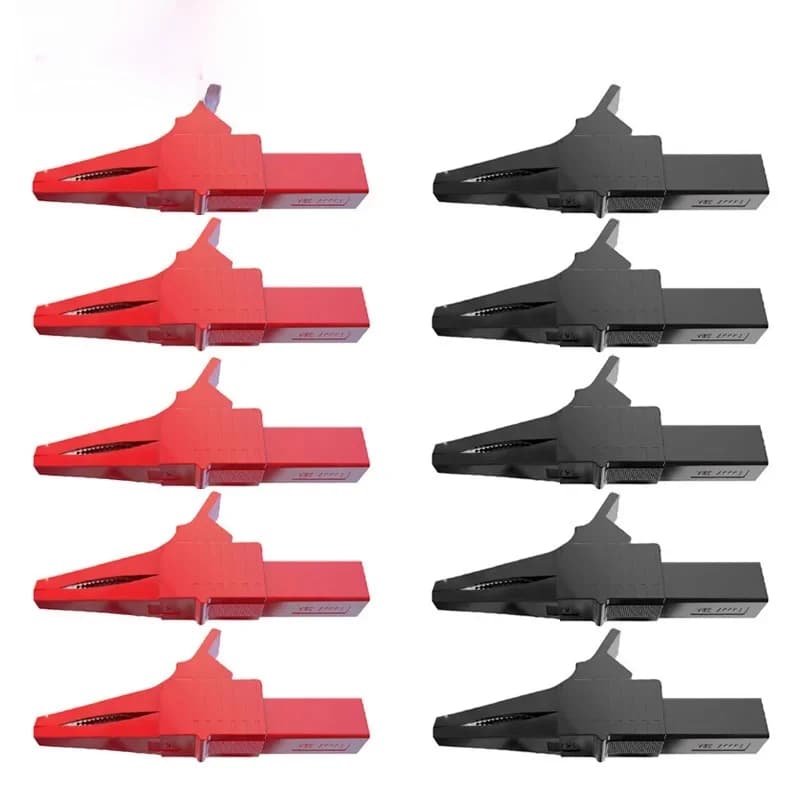 Cleqee P2003 10 pièces pinces Crocodile robustes avec prise banane 4mm pince Crocodile isolée pince de Test multimètre 1000V 32A