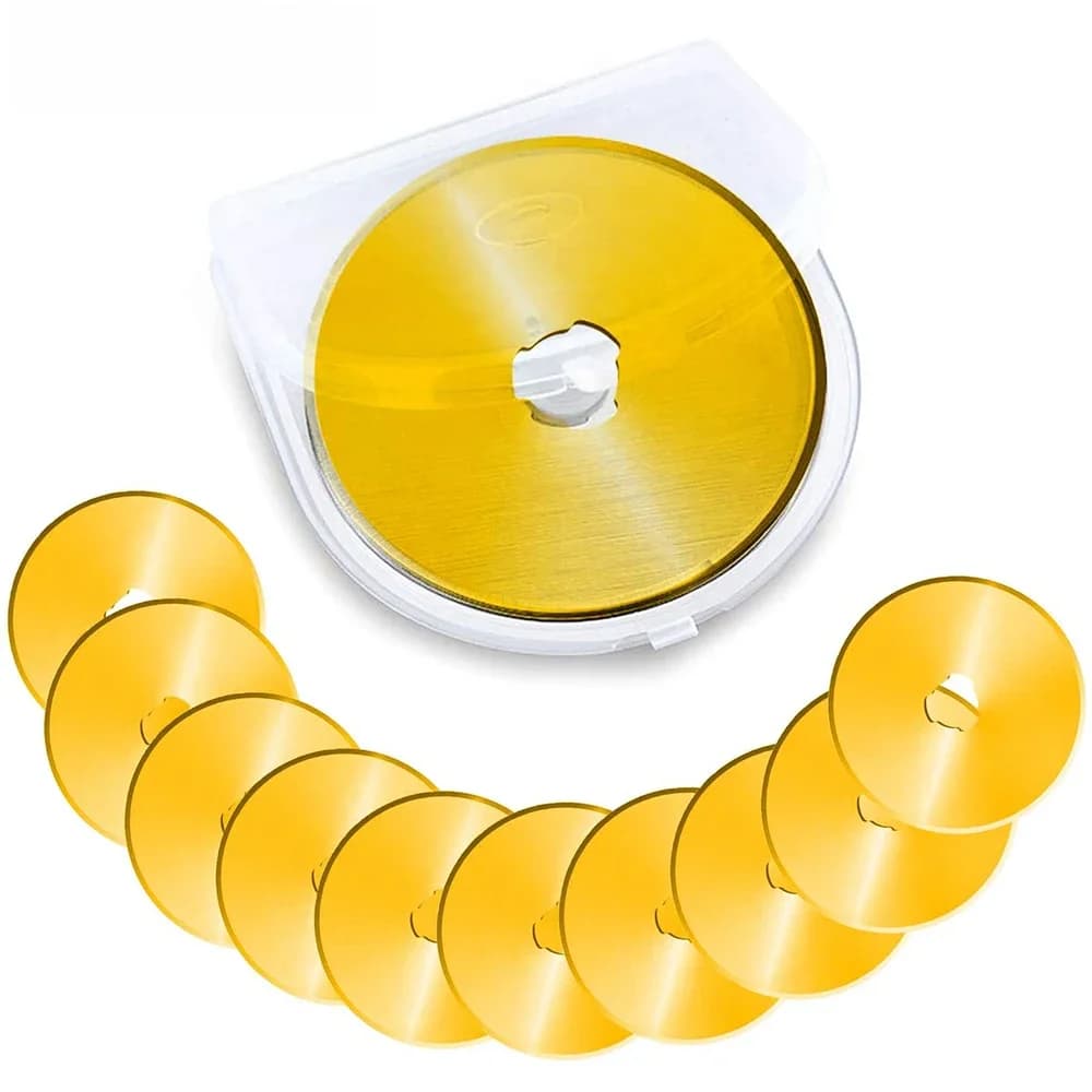 Lames de coupe rotatives en titane, 45mm, lames de rechange avec étui pour Quilting, Scrapbooking, artisanat d'art de couture, 5/10 pièces