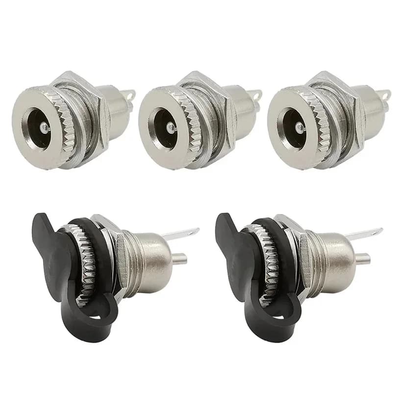 5 pièces DC-099 métal 5.5mm x 2.1mm / 5.5mm x 2.5mm DC prise Jack DC099 femelle panneau montage connecteur 5.5*2.1 5.5*2.5