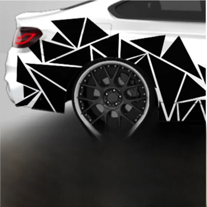 Autocollant de voiture graphique Triangles autoportants mat, décoration SUV camion véhicule Camping Rv vinyle