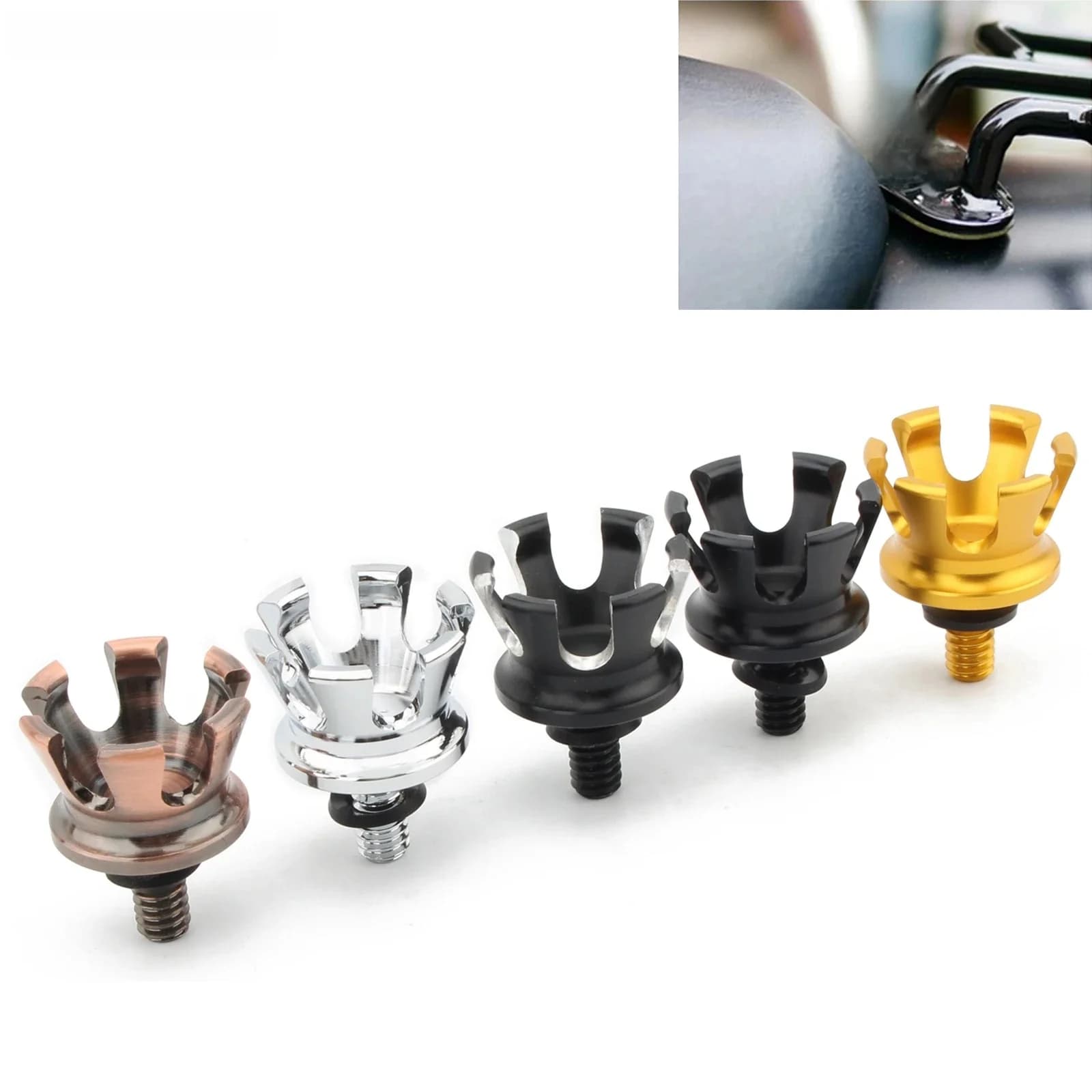 Vis de fixation de selle de style couronne, écrous de vis, couvercle de bouton de fixation pour Harley Touring Road King Sportster XL883 Dyna Softail FXBB