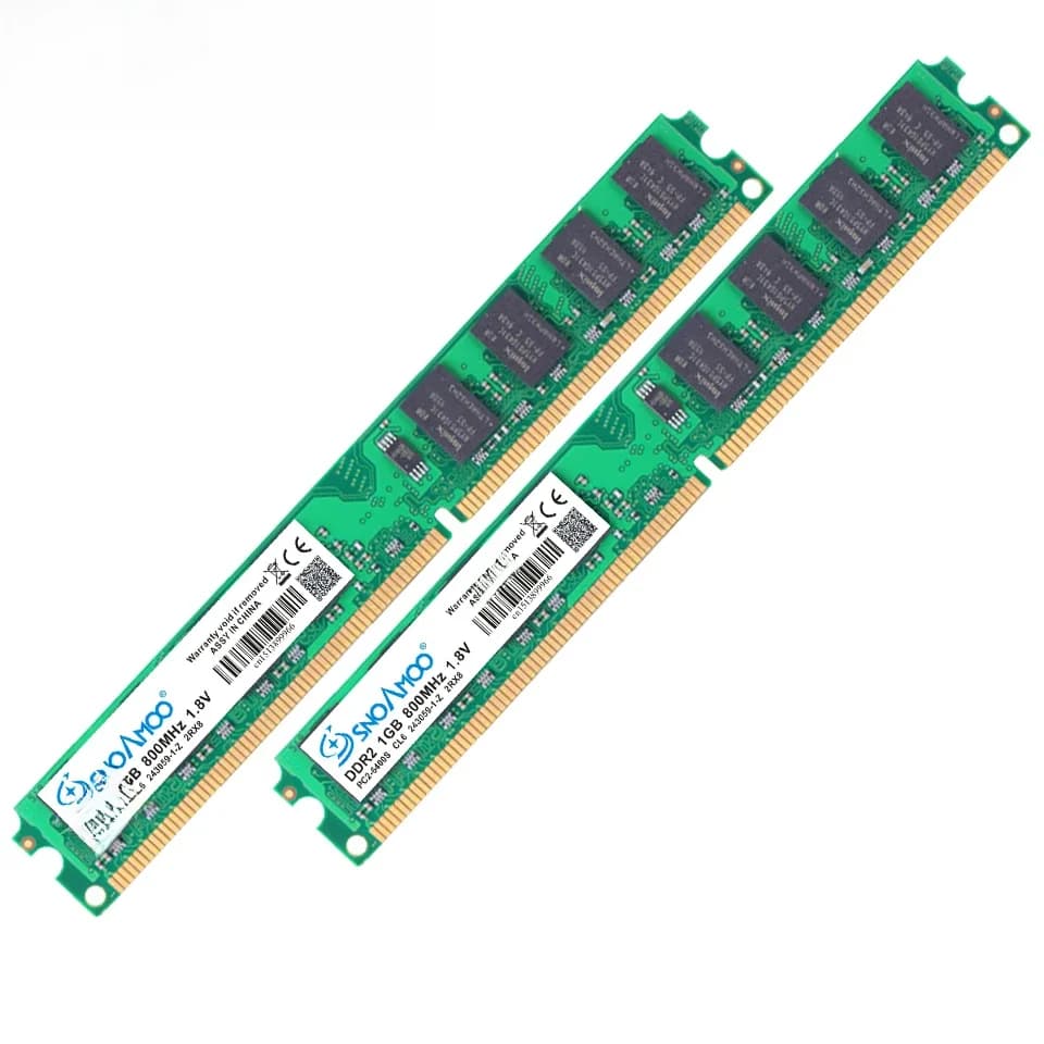 SNOAMOO ordinateur de bureau RAM DDR2 1GB RAM 800MHz PC2-6400S 240 broches 1.8V 667MHz 2GB DIMM pour I Compatible mémoire d'ordinateur garantie