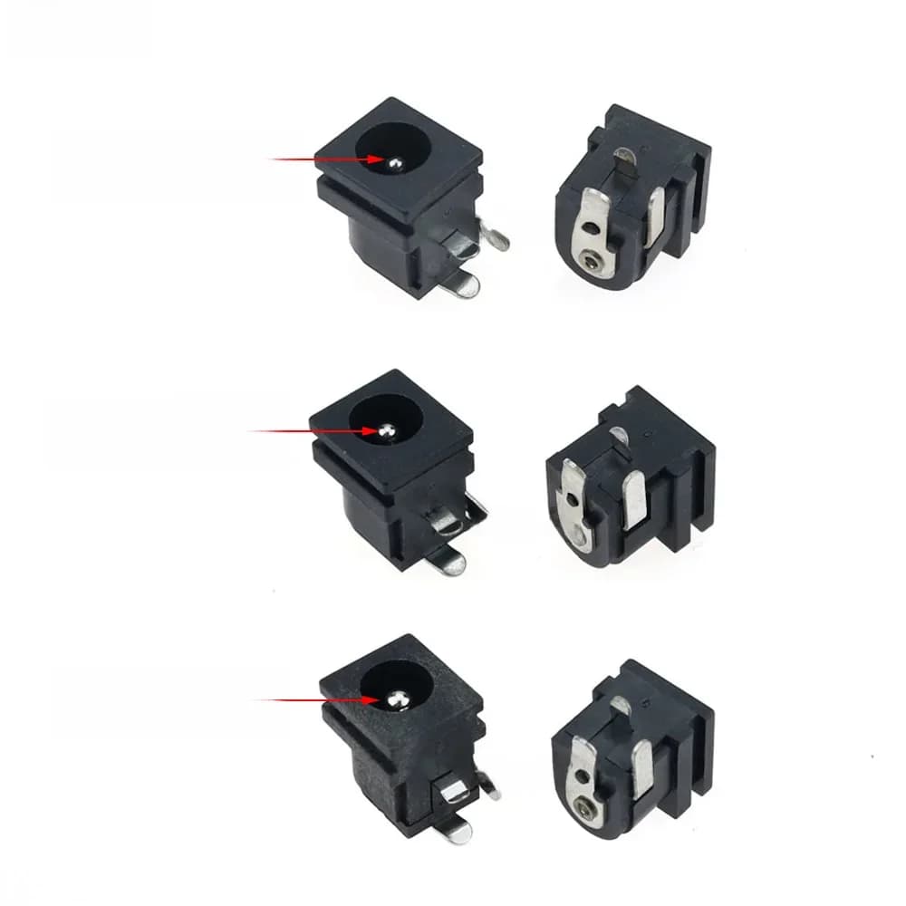 Connecteur de prise d'alimentation DC femelle 5.5X2.1/2.5 3.0mm, montage sur PCB, 5 pièces/lot, DC005 noir 5.5*2.1/2.5/3.0MM