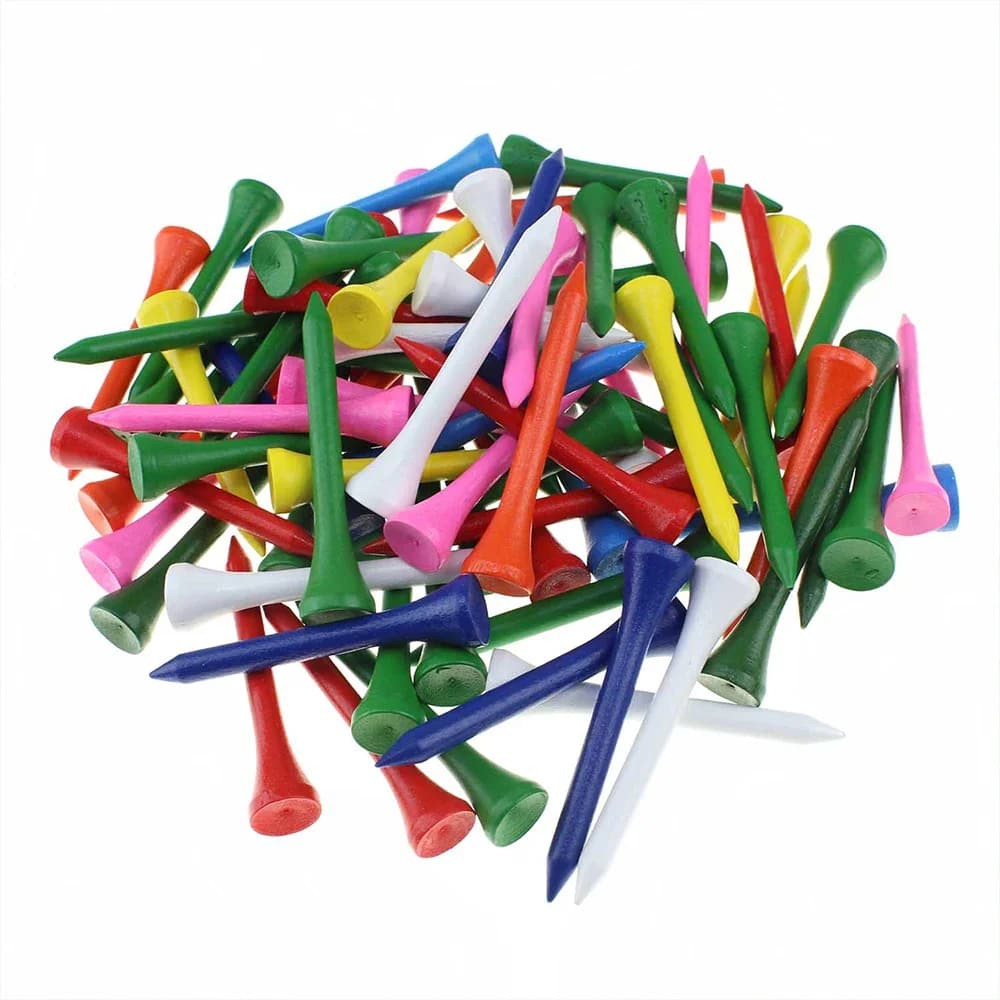 100 Pièces 54 MM Multicolore tees de golf bois Accessoires