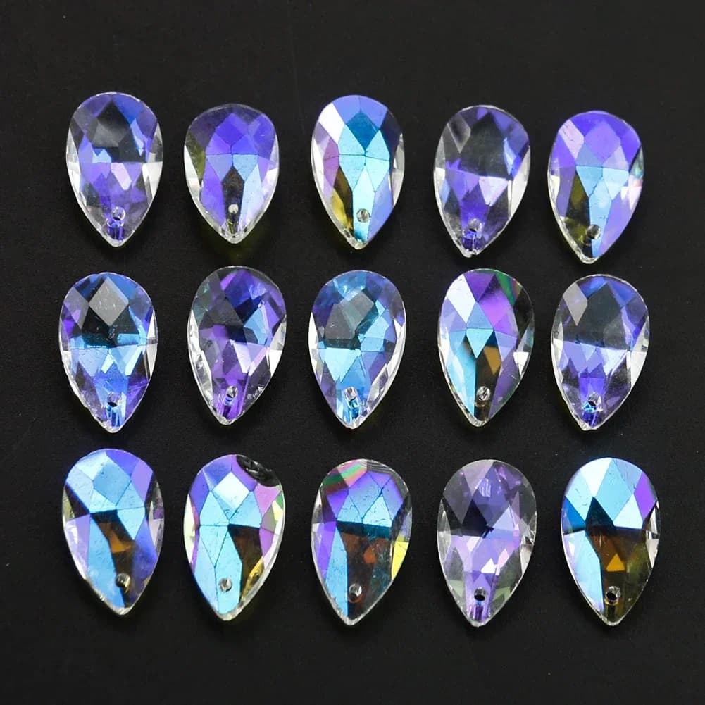 Prisme en cristal goutte d'eau de couleur AB, décorations suspendues à facettes, attrape-soleil, pièces de lustre en verre, bricolage, fabrication de bijoux pendentif, 20 pièces