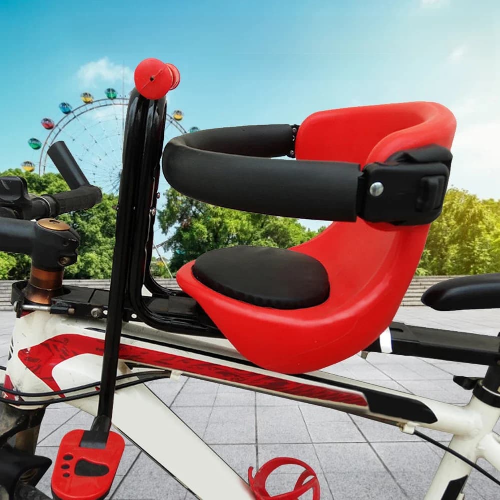 Siège de vélo en PU détachable pour enfants, siège de sécurité à montage frontal pour bébés, avec main courante, pour enfants en bas âge