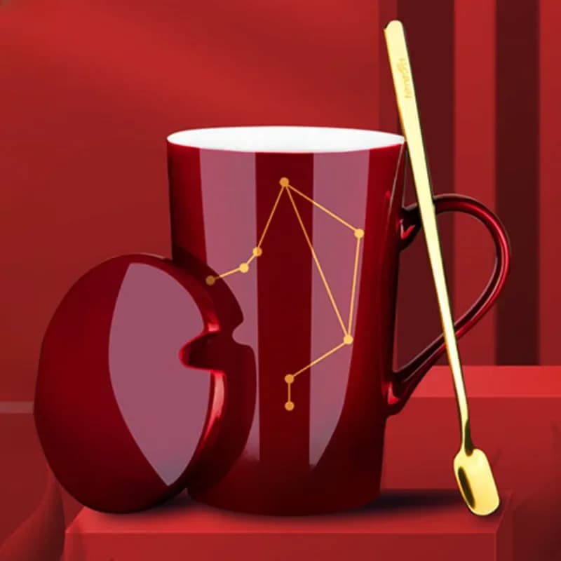 Tasse à lait en céramique avec couvercle pour hommes et femmes, tasses à café, motif constellation, personnalité, ménage, standardisy73Couple, 450ml