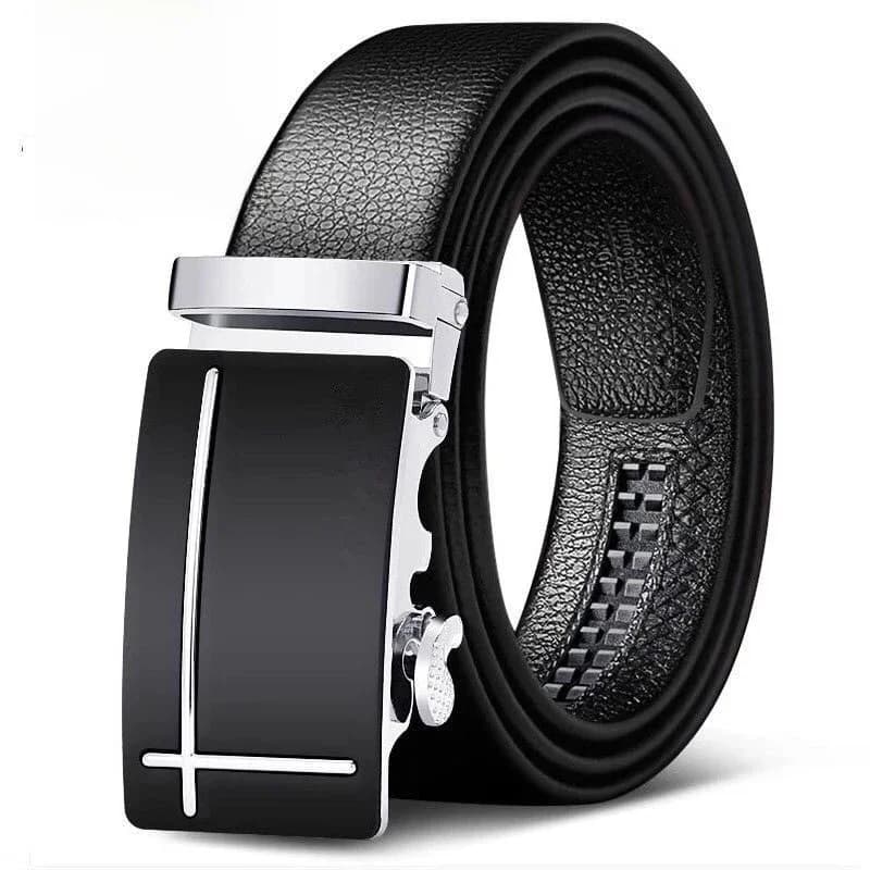 Ceintures pour hommes à boucle automatique, en cuir véritable, de haute qualité, avec sangle en cuir, décontractées, pour jeans