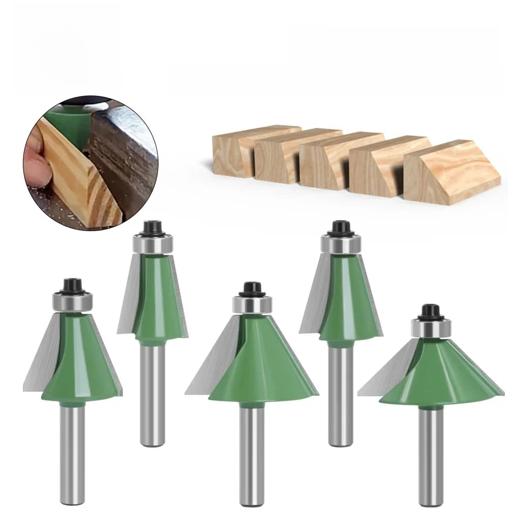LAVIE 1pc 8mm tige chanfrein routeur peu 11-45 degrés biseauté bordure fraise pour bois bois machines-outils