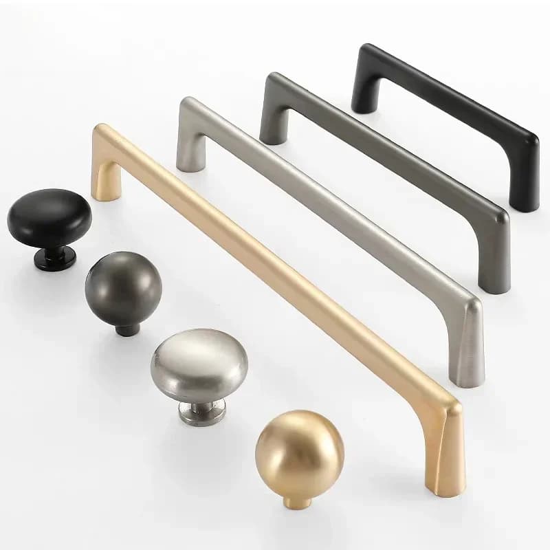 WV poignées d'armoire gris perle laiton or poignées de porte d'armoire en alliage de Zinc boutons de tiroir tirer meubles de cui