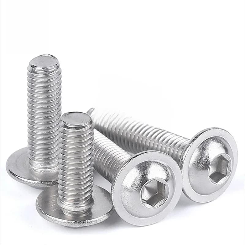 ISO7380.2 M2 M2.5 M3 M4 M5 M6 M8 304 vis à tête de bouton à six pans creux en acier inoxydable avec boulon de collier