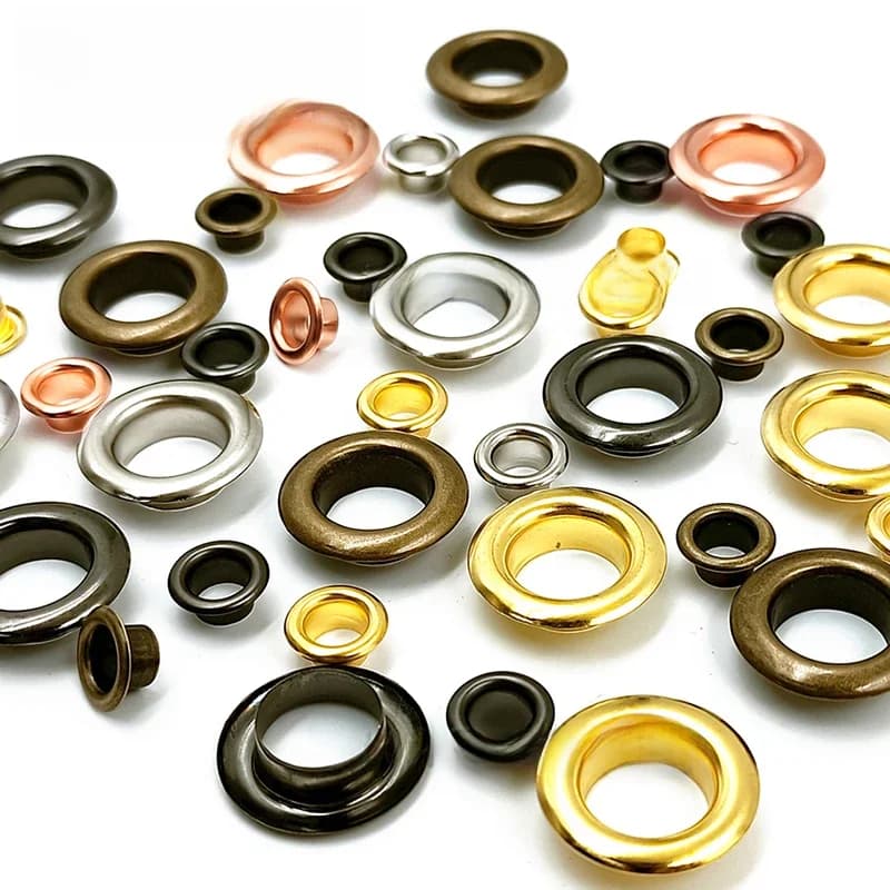 Oeillets métalliques avec trou de 5 couleurs mélangées, 100 pièces, avec rondelle, pour bricolage, accessoires d'artisanat du cuir, chaussures, ceinture, casquette, sac, étiquettes pour vêtements
