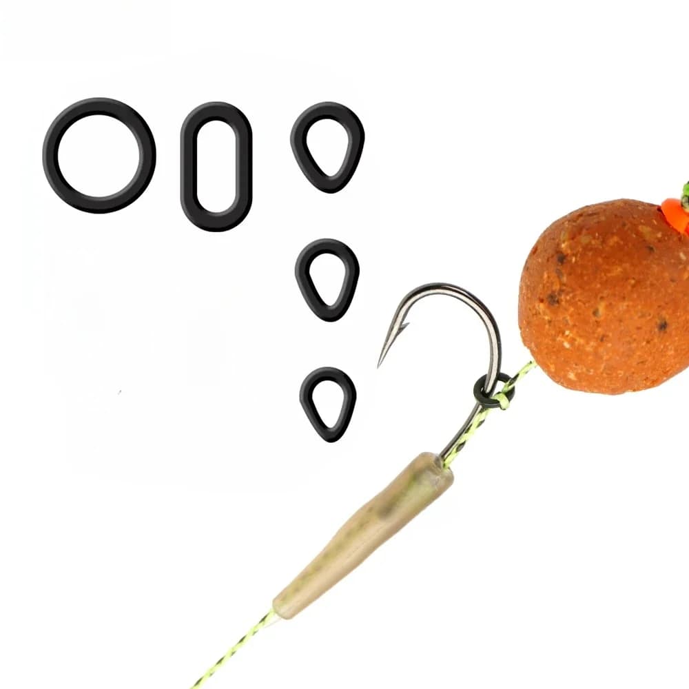 60 Pièces Anneaux de pêche pour hari rigs bouillette Pop Up Hookbait accessoires de pêcher carpe