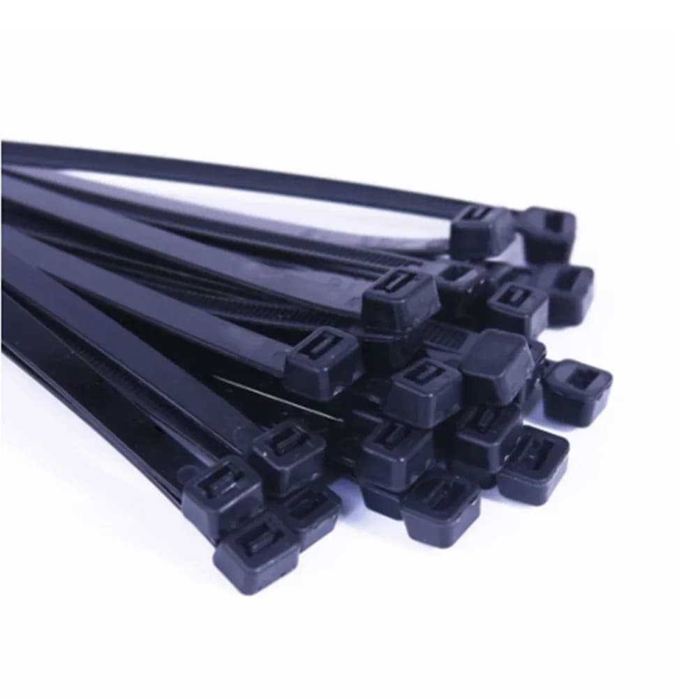 250 pièces/500 pièces/sac 150,200,250,300,350,400,450,500mm de longueur 5mm de largeur autobloquant noir fil de Nylon attaches de câble attaches de câble
