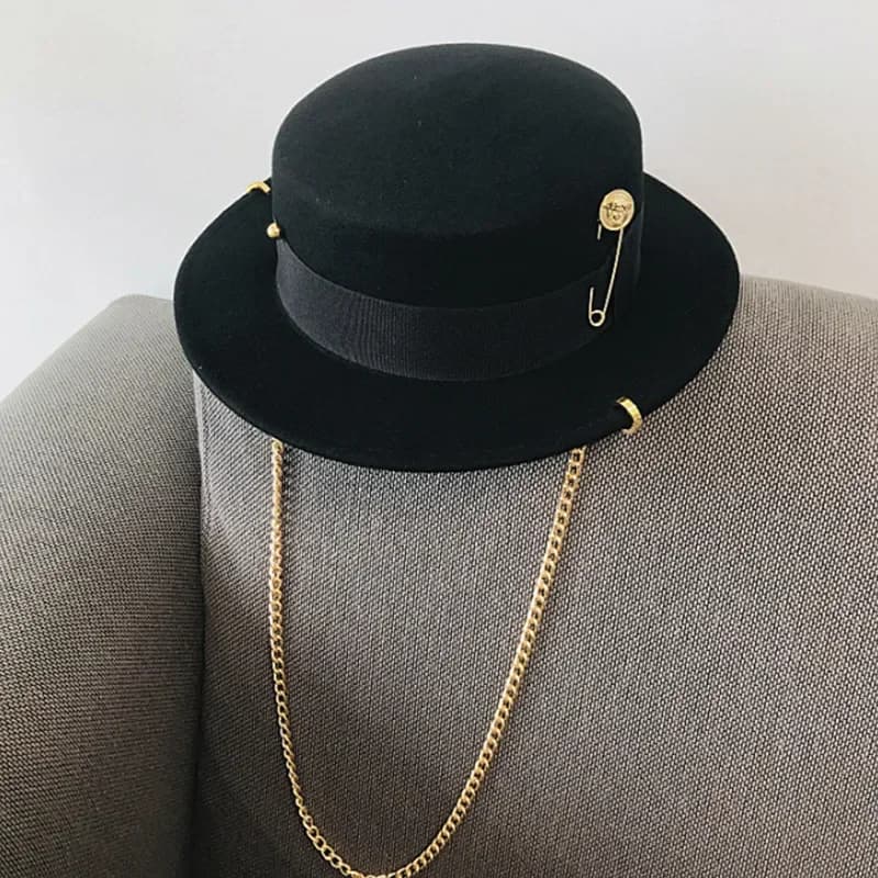 Fibonacci-Chapeau Fedora en feutre de laine pour hommes et femmes, chapeaux plats fantaisie, casquette punk européenne, mode de rue, tendance sauvage, rétro, 2021