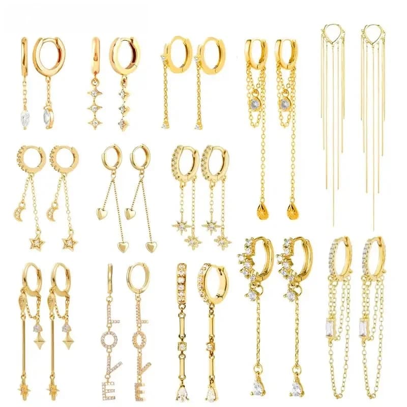 Boucles d'oreilles en argent Sterling 925 pour femmes, longue chaîne, pompon, pendentif en zircon brillant, bijoux de luxe, cadeaux