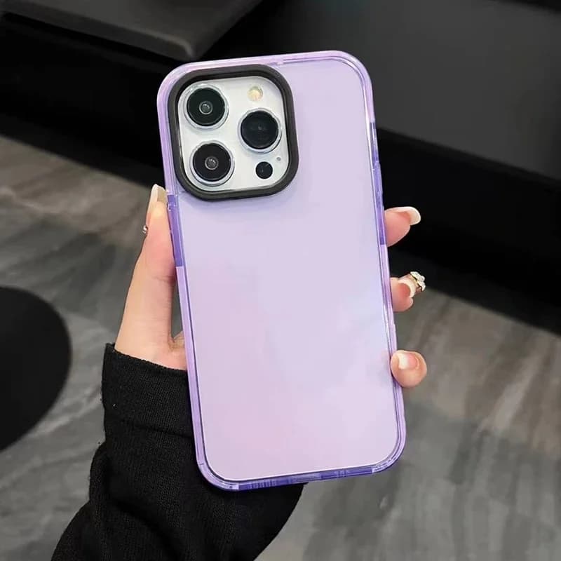 Coque de téléphone couleur fluorescente néon, étui de protection en Silicone pour iPhone 17 16 15 14 Pro Max Air 16e 11 12 13 Mini cadre