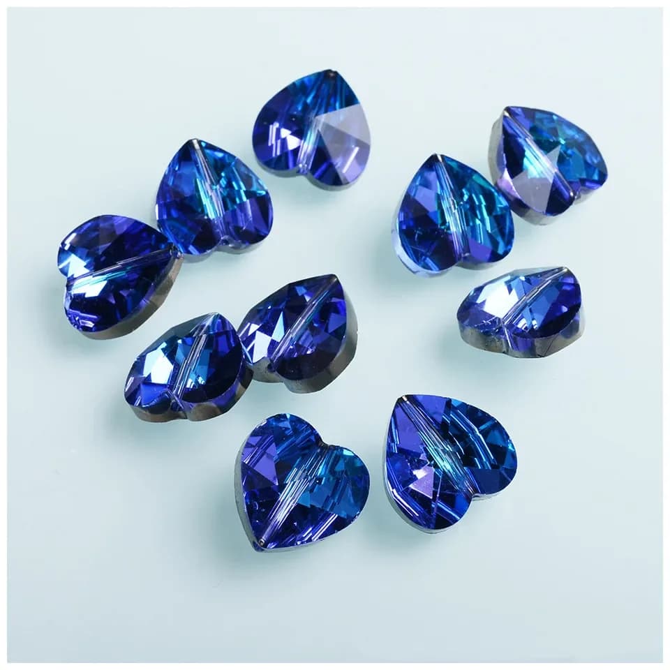 Perles en Verre Tchèque en Forme de Cœur pour Bijoux, Boucles d'Oreilles, Bracelets, Collier, Accessoire de DIY, 10/14mm