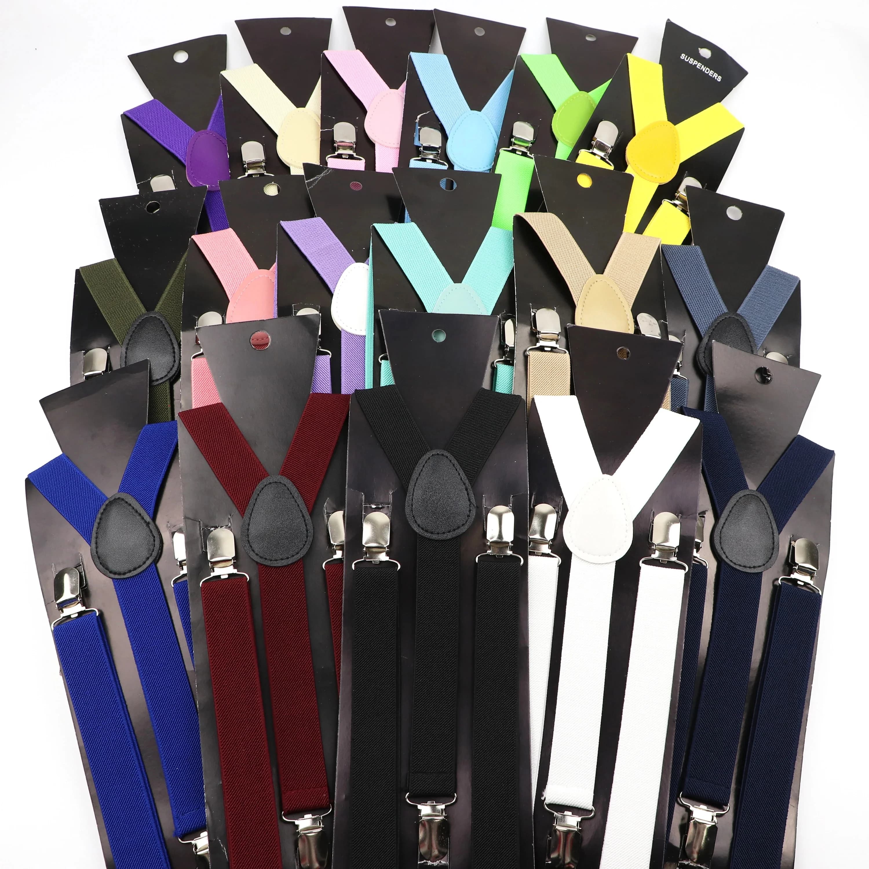 Bretelles élastiques en cuir pour hommes et femmes, couleur unie, bretelles réglables classiques pour chemise, pantalon, jupes, accessoires de mariage, offre spéciale