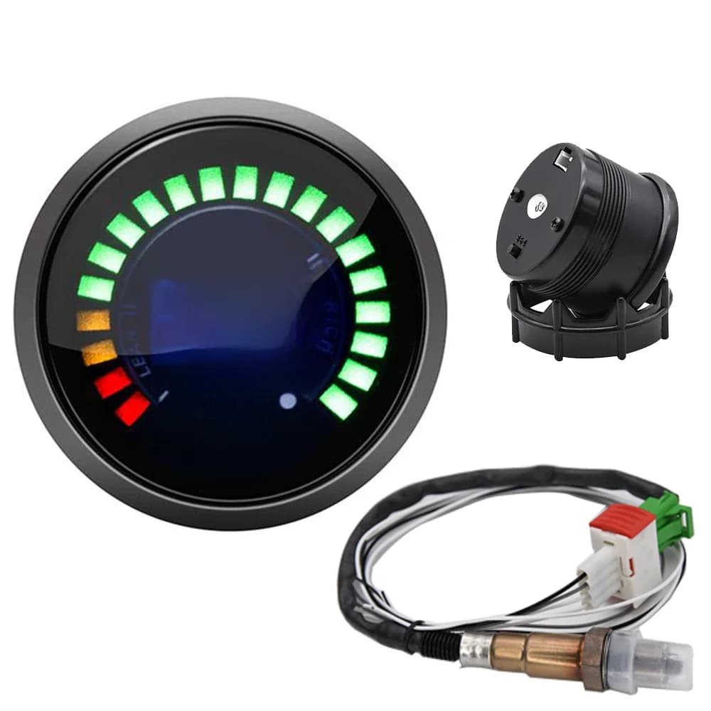Jauge de course AFR automatique pour voiture, face fumée, rapport air-carburant 20:1-10:1, bande étroite, capteur d'oxygène, 52mm, 12V, 0258006028
