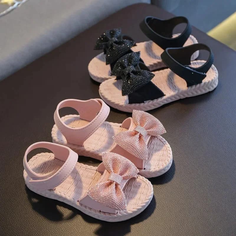 Filles sandales fleur douce enfants princesse chaussures de plage enfants été sandales plates 2025 nouveau enfant Sandalias fille étudiant CSH1063