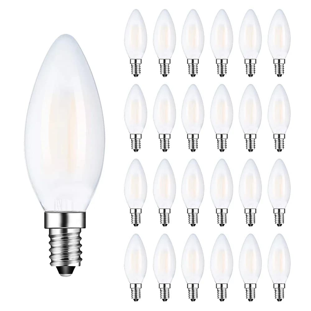 Ampoule LED rétro à filament 4W 6W, ampoule à filament givrée C35, E12 E14, ampoule à vis Edison dimmable, lampe de lustre, blanc chaud 2700k