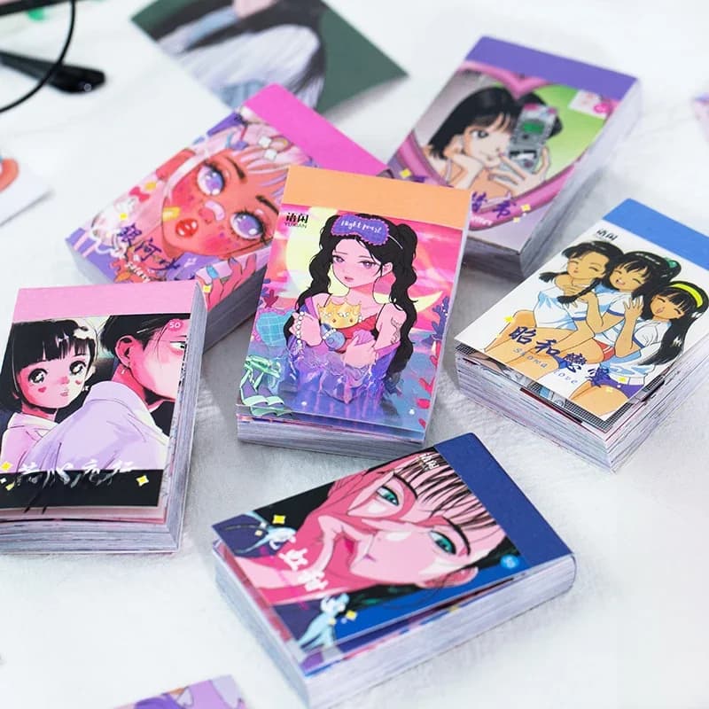 Yoofun 50pcs Kawaii autocollants japonais Washi papier autocollant dessin animé autocollant pour Scrapbooking journaux mignon papeterie