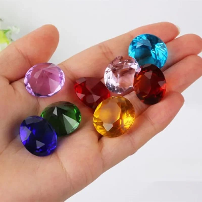 Turnfu-Grand diamant en cristal pour la décoration de la maison, ornements de fête, cadeaux de Noël, couleurs romantiques, verre, 20mm