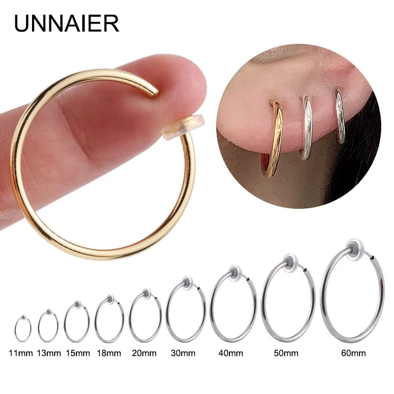 1 paire de fausses boucles d'oreilles pour hommes, sans perçage, Clip d'oreille sur boucles d'oreilles pour femmes, 2025, sans Piercing, sans trou