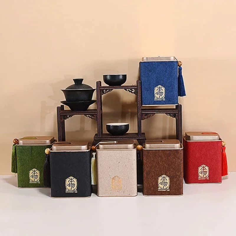 Pot africain carré en métal pour le thé, stockage créatif, plusieurs boîtes à thé, café, bonbons, chocolat, sucre