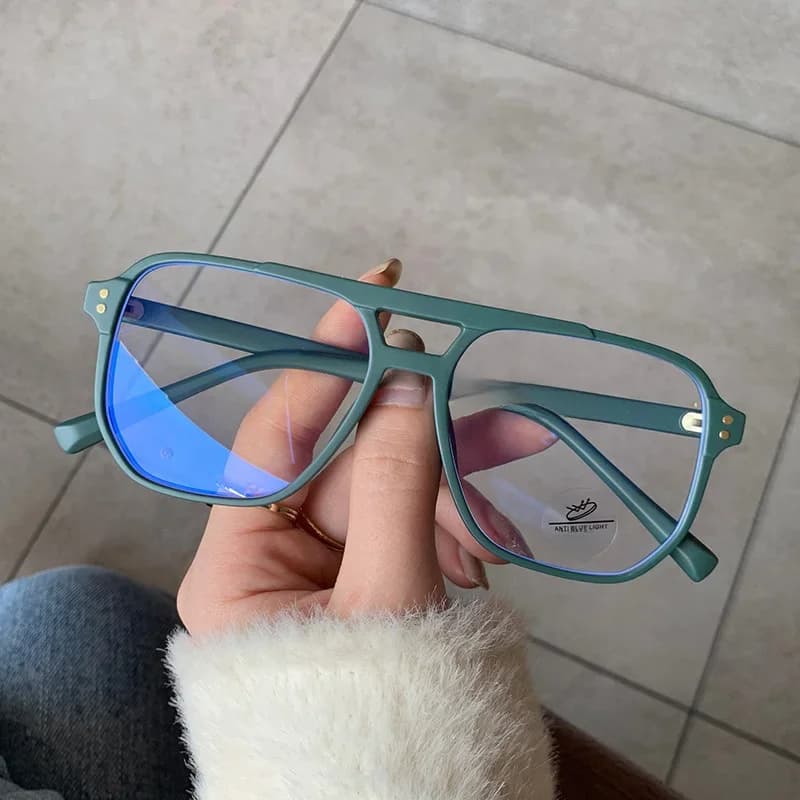 SO & EI mode carré Double ponts TR90 femmes lunettes cadre clair Anti-Blu-Ray lunettes rétro hommes cadre optique ordinateur lunettes